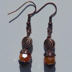 Handmade Elegant Spiral Copper Earrings